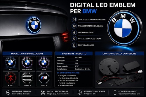 Emblema digitale led - digitale, bmw